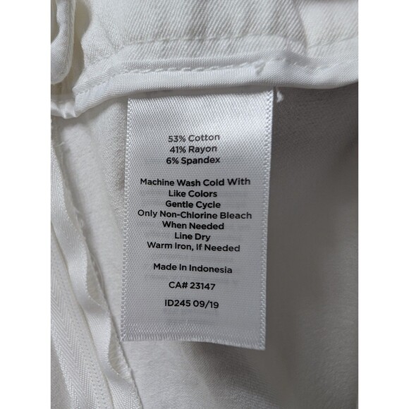 Talbots Chatham Ivory White Bi-Stretch Slim Ankle Pants 16 Office Siren Corpcore - Picture 3 of 7